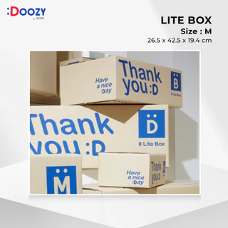 Lite Box กล่องไปรษณีย์ ขนาด M (26.5 x 42.5 x 19.4 ซม.) แพ็ค 20 ใบ กล่องพัสดุ กล่องฝาชน Doozy Pack