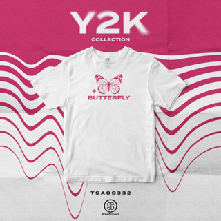 เสื้อยืด พิมพ์ลาย  Butterfly I Y2K Collection สีขาว รหัส TSA00332 #เสื้อ #เสื้อยืด