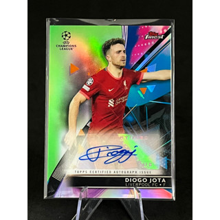 การ์ดบอล Topps Diogo Jota Liverpool Auto ลายเซ็น The Finest neon green 6/99