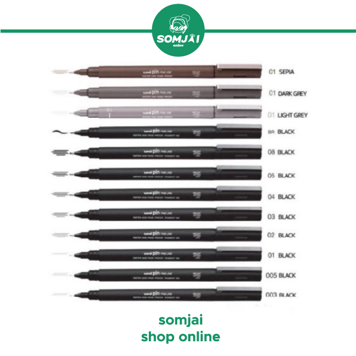 Uni (ยูนิ) ปากกา ปากกาตัดเส้น หัวเข็ม PIN 0.03 - Brush จำนวน 1 ด้าม
