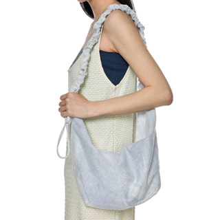 porterna - Tie shirring-cotton shoulder bag