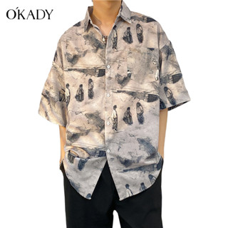 OKADY เสื้อเชิ้ตสไตล์เกาหลี สไตล์สมาร์ทแคชชวล เท่ห์ไม่ซ้ำใคร เกาหลีอปป้า🇰🇷