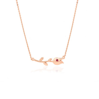CHADA สร้อยคอพร้อมจี้เงินแท้ชุบโรสโกลด์ดีไซต์รูปทรงดอกกุหลาบ รุ่น Rose pendant