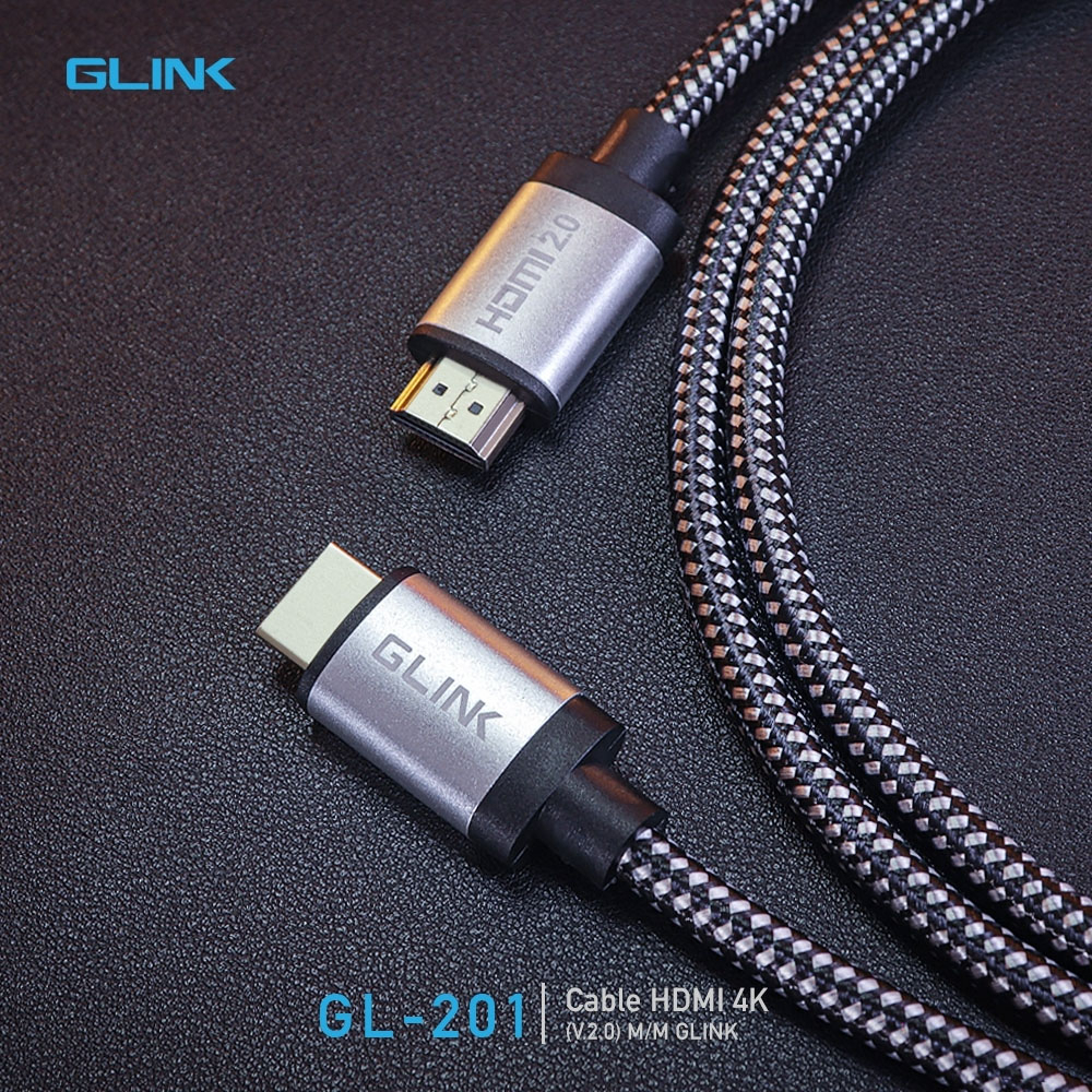 สาย HDMI 3D 4K (V.2.0) M/M สายถัก สายสัญญาณภาพ และเสียง GLINK GL-201 10M 20M