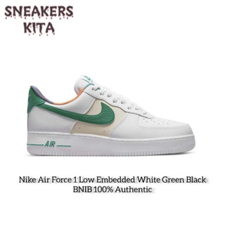 ของแท้ 100% Nike Air Force 1 Low Embedded White Green Black