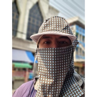 หมวกแก็ปมีผ้าคลุม ใส่ทำงาน ซิปข้าง ซิปหน้า