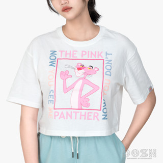 DOSH WOMENS CROPPED TOPS  PINK PANTHER เสื้อยืดทรงครอปสั้น ผู้หญิง 9DPPWT1018-OW