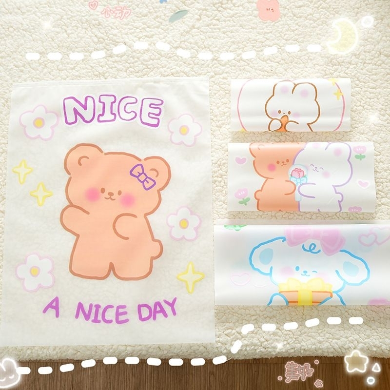 🇹🇭พร้อมส่งจากไทย🇹🇭ถุงซิปพลาสติกพิมพ์ลายน่ารัก/ไม่เจาะรูมี4แบบ4ไซร์ - รูปที่ 6