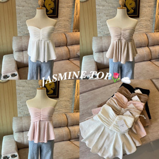 JASMINE TOP🌷☁️ พร้อมส่งด่วน! ส่งไวสุดๆ เกาะอกระบาย เกาะอกจับจีบระบาย เกาะอกน่ารัก เกาะอกสม็อคหลัง เสื้อไปทะเลพริ้วๆ