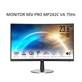 Monitor 23.6 MSI PRO MP242C (VA, VGA, HDMI, SPK) CURVE 75Hz (รับประกัน3ปี)