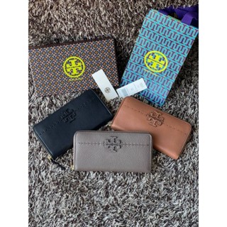 (งานช้อป) กระเป๋าสตางค์ผู้หญิงใบยาว หนังวัว TORY BURCH MCGRAW ZIP CONTINENTAL WALLET 001