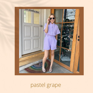 Pastel Grape Top เสื้อเชิ๊ตผ้าคอตตอน cotton