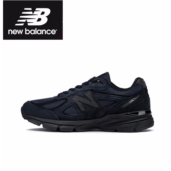JJJJound x New Balance 990 v4 Navy  Navy blue Sports shoes style ของแท้ 100 %