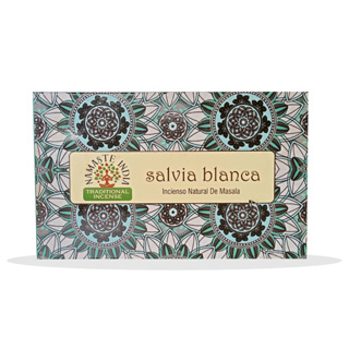 Natural Efe  Indian incense sticks - NAMASTE White Sage (Salvia Blanca)  ธูปหอม ไวท์เสจ / Box Set (12 Boxes)