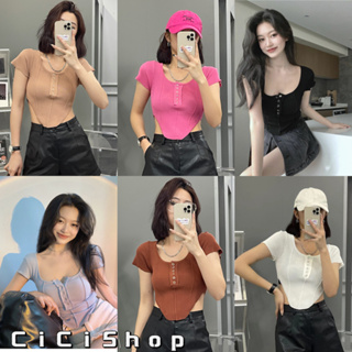 Cicishop(3250)Mini Crop-Top เสื้อครอปไหมพรมknitt ดีเทลทอร่อง คัตติ้งเก๋ใส่แล้วชิคสุดๆ