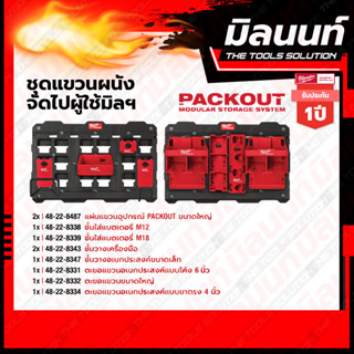 Milwaukee PACKOUT ชุดแขวนผนังจัดไปผู้ใช้มิลฯ