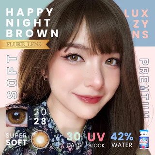 คอนแทคเลนส์ 💎รุ่น Happy Night 💎 (ขนาดกลาง) รุ่นตาเซ็กซี่ ตาคม Luxzylens ใส่สบาย Made in Korea 🇰🇷 luxzy lens ve