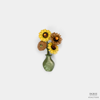 Sunflowers in Green Vase Brooch-เข็มกลัดดอกทานตะวันในแจกันสีเขียว