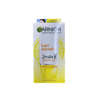 Garnier ไบร์ทคอมพลีท วิตามินซี ซุปเปอร์ยูวี สีธรรมชาติ7มล.*6ซอง [ยกกล่อง]