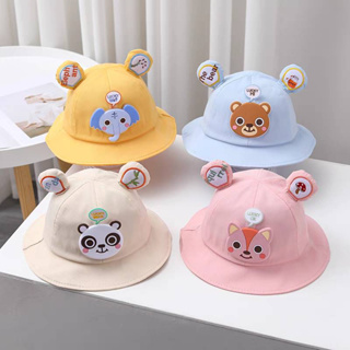 [พร้อมส่ง] หมวกเด็ก 5เดือน-3ปี รอบหัว:48-50 cm. หมวกบักเก็ต (Bucket) แต่งหู ติดตุ๊กตา🐼 หมวกปีกรอบ หมวกแฟชั่นเด็ก