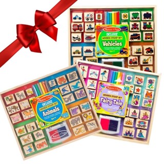 [Melissa&amp;Doug] ชุดแสตมป์พร้อมหมึก Non-toxic Melissa &amp; Doug Deluxe Stamp Set หมึกล้างออกได้ จำนวน 30 อัน ตรายางเด็ก