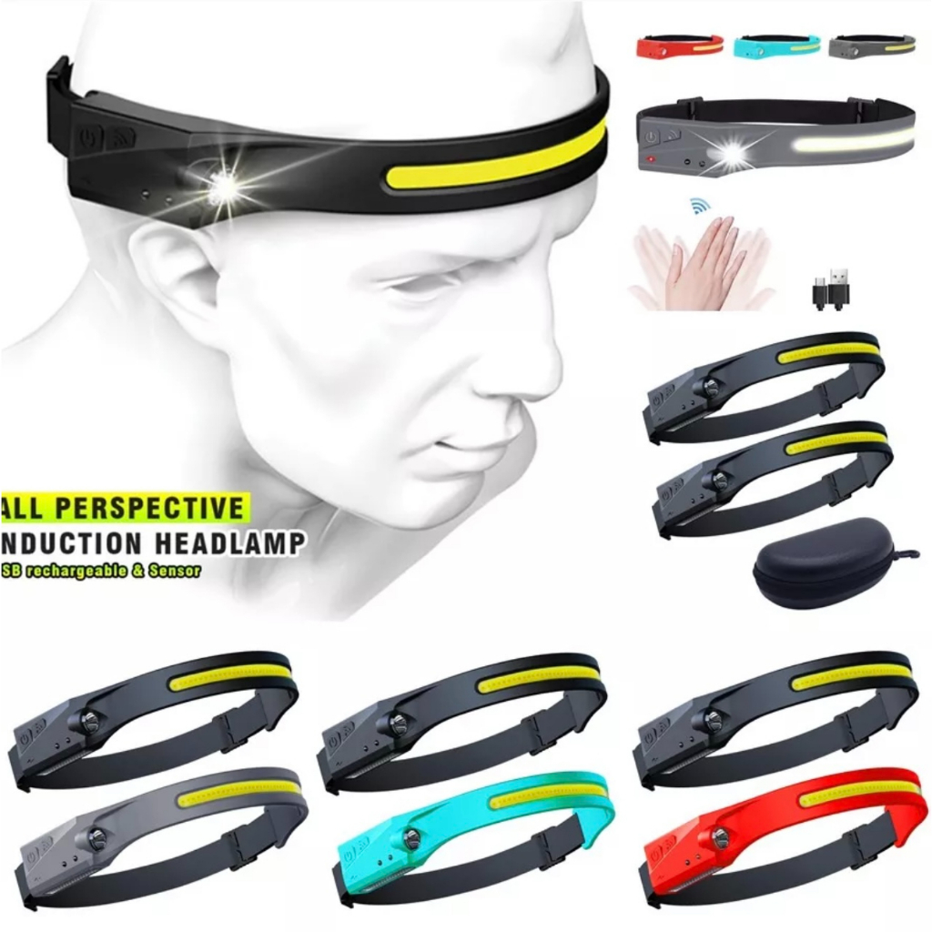 COB ไฟฉายคาดหัว LED แบบชาร์จได้,ไฟฉายคาดหัว สำหรับทำงานกลางแจ้งโคมไฟ L52