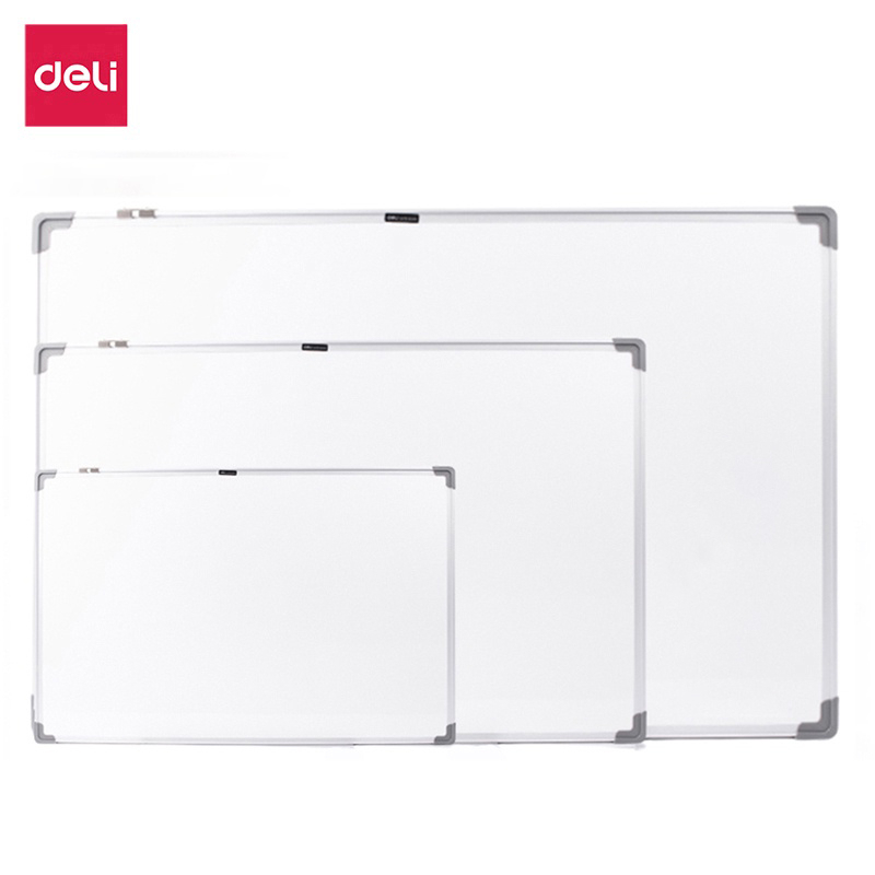 Deli กระดานไวท์บอร์ด ไวท์บอร์ด เขียนลบได้ เป็นแม่เหล็ก มีตะขอแขวนได้ อุปกรณ์สำนักงาน Whiteboard