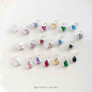 Sister J. colorful diamond pendant จี้เงินแท้ จี้หัวใจ จี้ดาว จี้หยดน้ำ (เฉพาะจี้) /silver925