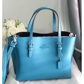 🎀 (สด-ผ่อน) กระเป๋า Tote 3 ช่อง สีฟ้า COACH CC789 MOLLIE TOTE 25