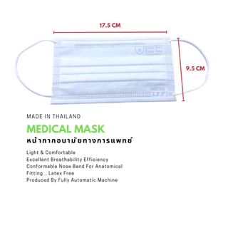 TPP Medical mask หน้ากากอนามัยทางการแพทย์แท้100% แมสทางการแพทย์ 3 ชั้น เมสปิดปาก หน้ากากอานามัย แมสก์ 50 ชิ้น ส่งฟรี