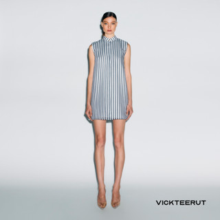 VICKTEERUT Re-Edition Sleeveless Stripe Dress เดรสแขนกุด เดรสสั้น ลายทาง