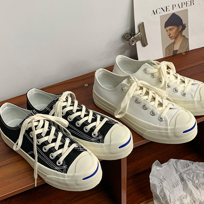 (พร้อมส่ง 🇹🇭) mistery รองเท้าผ้าใบยิ้มๆ unisex 35-44 | P166