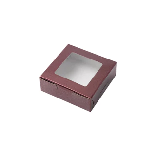 Quickpack - กล่องแข็งแรงพิเศษ บราวนี่ 1 ชิ้น/สบู่ (XS) ขนาด 8.2x8.2x3 cm – 10 กล่อง แบบหน้าต่าง/ทึบ 6 สี
