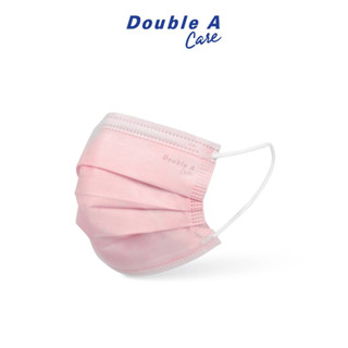 สีชมพู   Double A care หน้ากากอนามัยทางการแพทย์ ชนิดยางยืด 3 ชั้น บรรจุกล่อง 50 ชิ้น ป้องกันไวรัส