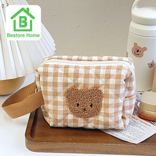 BestoreHome กระเป๋าใส่เครื่องเขียน เหรียญ เครื่องสำอาง ลายน้องหมี น่ารัก