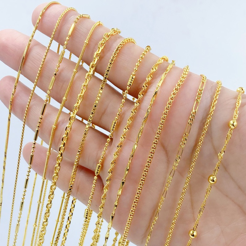 สร้อยคอทอง2สลึง สวยเหมือนจริง เส้นเล็กน่ารัก ยาว18นิ้วทุกเส้น ทองโคลนนิ่งเหมือนแท้ 074