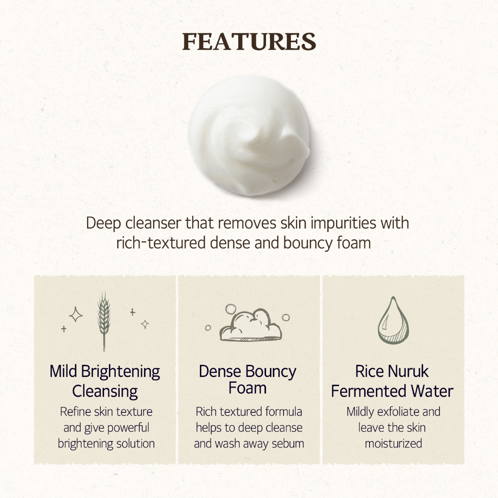 SKINFOOD Rice Scrub Foam with Brightening effect 150ml Micro Fine Rice ...