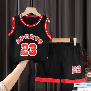 เสื้อบาสเก็ตบอลเด็ก ชุดกีฬาเด็ก แฟชั่นฤดูร้อน SIZE 80-120 cm QY09
