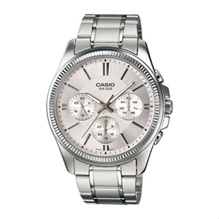 Casio Standard นาฬิกาข้อมือผู้ชาย สายสแตนเลส สีเงิน รุ่น MTP-1375D,MTP-1375D-7A,MTP-1375D-7AVDF