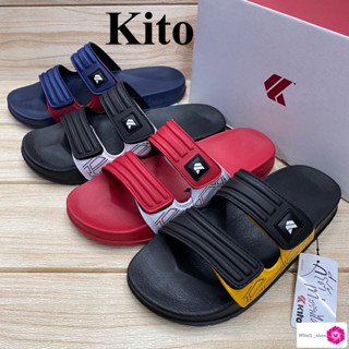 Kito  AH 157 รองเท้าแตะแบบสวม (31-43) สีดำ/กรม/แดง