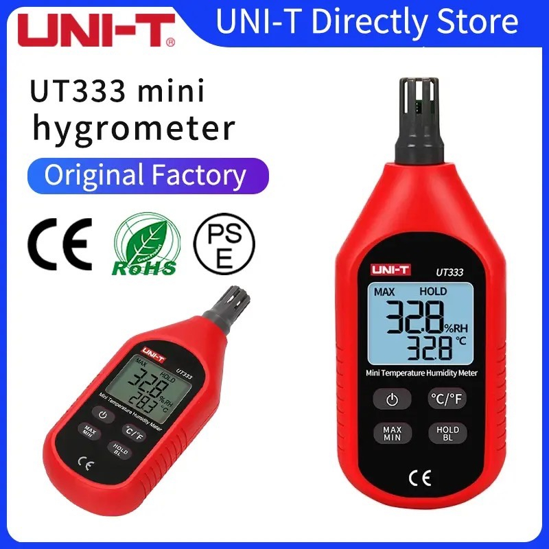 UNI-T UT333/ UT333BT เครื่องวัดความชื้น เครื่องวัดอุณหภูมิ แบบดิจิตอล ความชื้นสัมพัทธ์ อุณหภูมิ มิเต