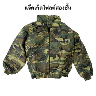 เสื้อแจ็คเก็ตไฟลต์สองชั้น Flight Jacket แจ็คเก็ตฮู้ดซ่อน Cat Camps แจ็คเก็ตนักบิน บอมเบอร์แจ็กเกต