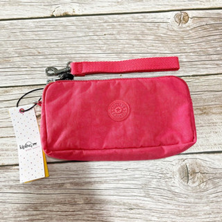 Kipling ของแท้ รุ่น Bernard กระเป๋าเงิน ใบยาว มีสายคล้องมือ สี Jazzy Pink