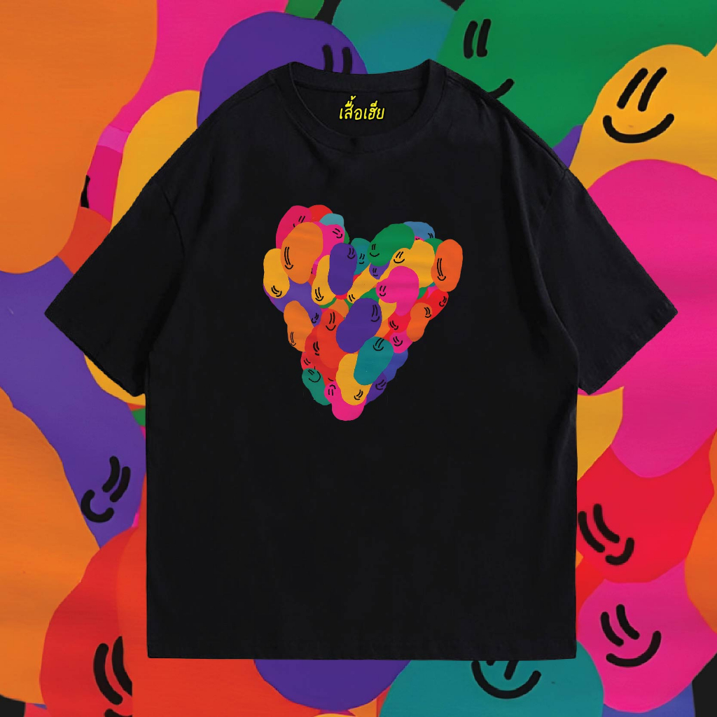 ( เสื้อเฮีย ) เสื้อ หัวใจน่ารักๆ ผ้า Cotton 100 % ผ้าSOFT ใส่สบาย