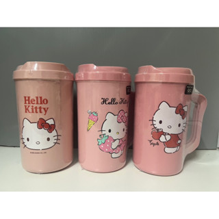 Moshi Moshi แก้วน้ำ แก้วน้ำพลาสติกมีหูจับ ลาย Hello Kitty ลิขสิทธิ์ของแท้ 100%