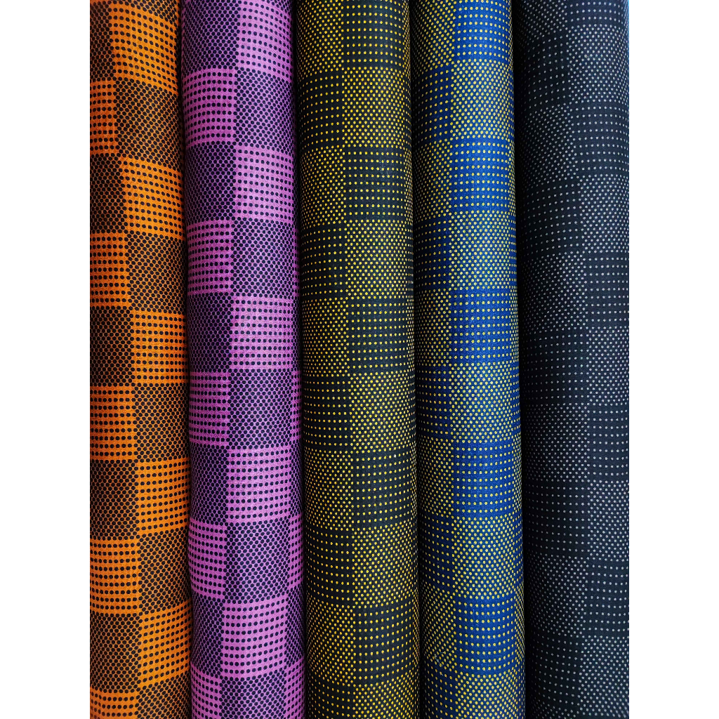 181 [SALE] ผ้าชิ้นเรยอน สปัน แมมเบิร์ต ผ้าพิมพ์ ลายตาราง ใยธรรมชาติ 100% หน้ากว้าง 58”(ขายเป็นเมตร) ร้านจุกจิก