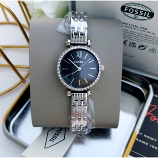 (ผ่อน0%) นาฬิกา Fossil BQ3501 Classic Stainless Steel Black Dial Womens Watch สแตนเลส หน้าปัด 26 มม.