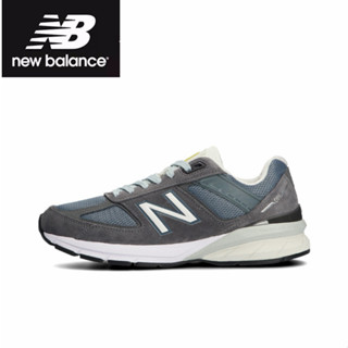 SSZ x Akio Hasegawa x New Balance M990 v5 gray-blue Sports shoes style ของแท้ 100 %