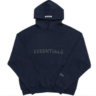 ESSENTIALS FRONT LOGO HOODIE [NAVY]