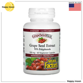 Natural Factors, GrapeSeedRich, Grape Seed Extract, 100 mg, 60 Vegetarian Capsules